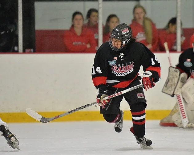 Leaside Wildcats player skating with the puck